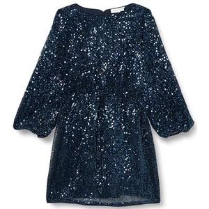 NAME IT NKFRANTELLA LS Dress, Dark Sapphire, 122 cm