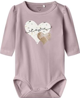 Name It - NbfKinin - Romper L/S - Gepolijst Lilac m. Glitter