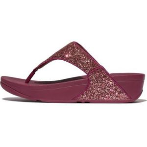 Fitflop Lulu Multi-Tonal Glitter Toe-Post Sandalen voor dames, Robijn Mix, 39 EU