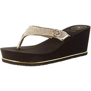 GUESS Sarraly Wedge Sandaal voor dames, Goud 771, 39 EU