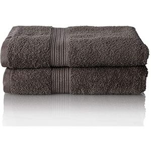 ALCLEAR comfort badstof handdoek set absorberend van 100% Ökotex katoen, badstof serie in 6 kleuren en 5 maten, kleur: antraciet, 2x badhanddoeken 70x140 cm