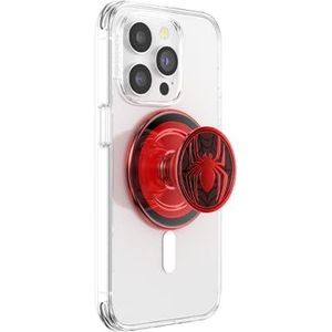 PopSockets: PopGrip voor MagSafe - Uitbreidbare telefoonstandaard en grip met verwisselbare top voor smartphones en hoesjes, SPIDERMAN - Miles Morales Suit