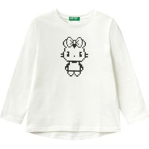 United Colors of Benetton T-shirt voor meisjes en meisjes, crèmewit 074, 5 jaar