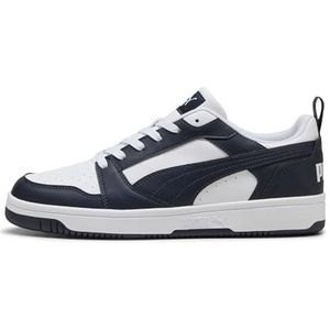 PUMA Unisex Rebound V6 Low Sneaker, Wit-New Navy, 5.5 UK, Puma Witte Nieuwe Marine, 38.5 EU