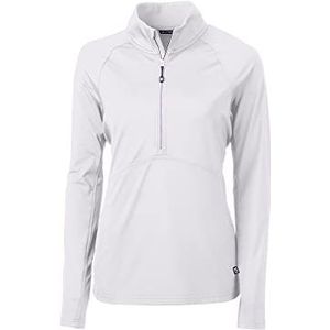 Cutter & Buck Women's Long Sleeve Adapt Eco Knit Half Zip Pullover, White, XXL