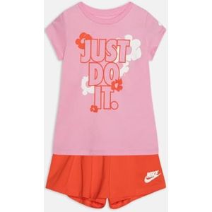 Nike Komelto FLORAL SKORT SET 36L814 voor meisjes, Beige, 6-7 Jaar