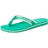 Tommy Hilfiger Dames Hilfiger Webbing Pool Slide Flip Flop, Olympisch Groen, 5 UK, Olympisch Groen, 38 EU