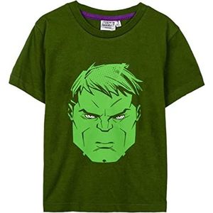 Hulk Kinder T-Shirt - Zwart en Groen - Maat 6 Jaar - Korte Mouw T-Shirt Gemaakt met 100% Katoen - Hulk Print - Origineel Product Ontworpen in Spanje