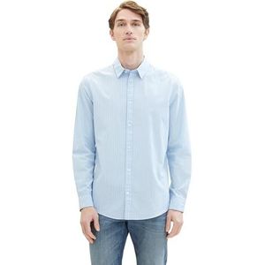 TOM TAILOR Herenhemd, 35191 - Washed Out Middenblauwe Streep, S