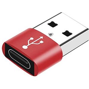 GIONAR usb naar tpye-c adapter, type c male charger cable data overdracht, converter voor Apple, samsung galaxy (rood)
