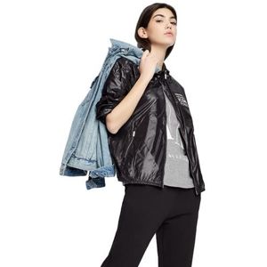 Armani Exchange Dames Zip Up Icon Blouson Jacket Windbreaker, zwart, XS