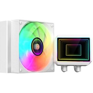 Mars Gaming ML-TWO120, AIO waterkoeling 300W TDP, 1x ARGB Infinity Mirror 12cm FDB ventilator, kern van koper en aluminium, Opti-Chamber pomp van de 4e generatie en microkanalen, Wit