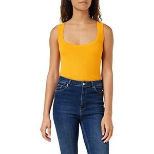 Peppercorn Tana U-hals gebreide tanktop | Oranje damestops | Lente dames tops | Maat M