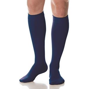 SCUDOTEX heren kniekousen, 280 denier, grote ontspanning, klassiek, met compressiesluiting, middelgroot, 18-21 Hg, kleur blauw, maat 4