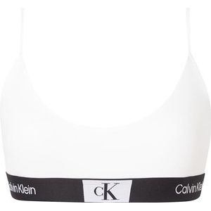 Calvin Klein ongevoerde bralette, wit, XL dames