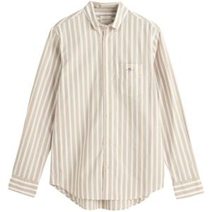REG Wide POPLIN Stripe Shirt, dried kaki, L