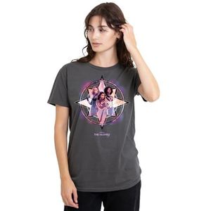 Marvel Studios The Marvels Cosmic Heroes dames T-shirt, houtskool, XX-Large, houtskool, XXL