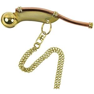 Nauticalia Brass/koper met ketting (geanodiseerd) messing/koper Bosun's Call met ketting (in doos), niet van toepassing
