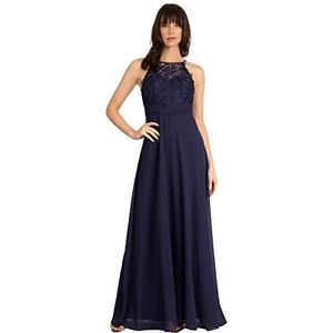 ApartFashion Avondjurk voor dames van chiffon en kant, speciale gelegenheidsjurk, donkerblauw, regular