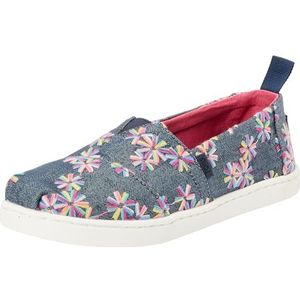 TOMS Klassieke Alpargata Loafer Flat, Navy geborduurde bloemen, 11 UK Kind, Navy geborduurde bloemen, 11 UK Child