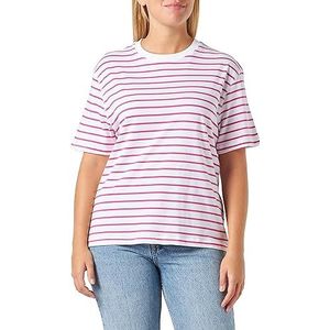 Stripe T-shirt; Fuchsia Red, roze, S