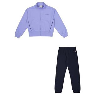Champion Legacy Sweatsuit met volledige rits voor meisjes met elastische manchet, Paars (Vs097), 7-8 jaar