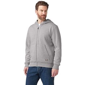 Dickies Thermo-gevoerde fleece hoodie met volledige rits voor heren met DWR, Hei Grijs, XL
