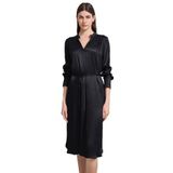 Blousejurk - Zwart - 100% Viscose - Met Bindceintuur
