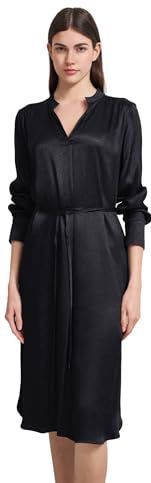 Blousejurk - Zwart - 100% Viscose - Met Bindceintuur