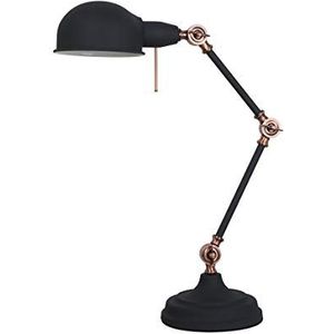 ILUMINACIÓN DE DISEÑO Tafellamp in vintage stijl, 9 W, zwart