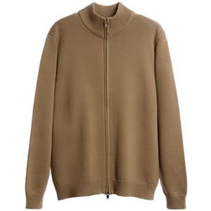 Diana Studio, Herenjas met doorlopende ritssluiting, van 100% katoen, lange mouwen, maat S, regular fit, Beige/Taupe, S