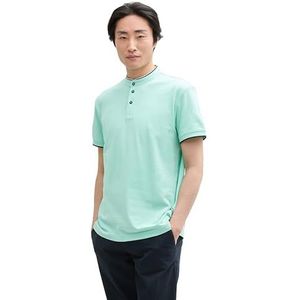 TOM TAILOR - Shirt - Mintgroen - Normale Pasvorm - Kwartmouw