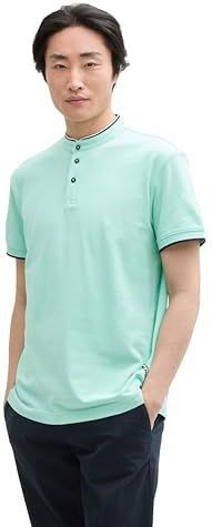 TOM TAILOR - Shirt - Mintgroen - Normale Pasvorm - Kwartmouw