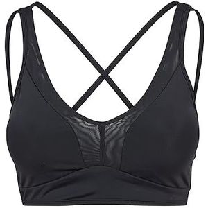 Urban Classics Tech Mesh Crossback Bra Sportbeha voor dames, zwart (Black 00007), S kort