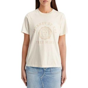 Scotch & Soda Dames Regular Fit met Front Artwork T-shirt, Soft Ice 6643, L