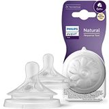 Philips Avent Natural Response-flesspeen - 2 spenen Flow 6 voor babyfles, voor baby's van 6 maanden en ouder, BPA-vrij (model SCY966/02)