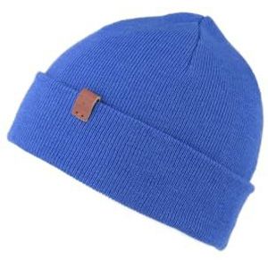 BICKLEY + MITCHELL Heren Fine Rib Beanie Hat, blauw, Eén maat