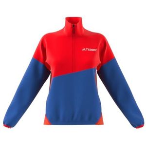 adidas Dames Terrex Multi CLIMAWARM Fleece Anorak, pure ruby/semi cobalt blue/semi impact orange, XXL