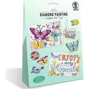 Ursus 43510006 43510006-Diamond Painting Creative Joy, knutselset voor kinderen voor het creatief vormgeven van foto's, hangers en stickers met diamanten, kleurrijk