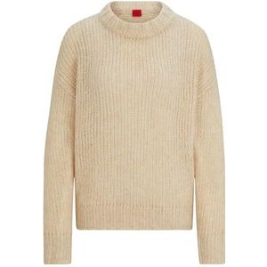 HUGO Sloos gebreide sweater voor dames, Lichtbeige 270, M