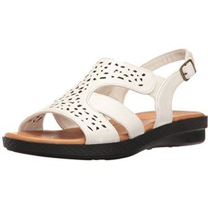 Easy Street Women's Bolt Flat Sandal, White, 7.5 W US
