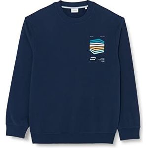 s.Oliver Big Size Men's 2133466 Sweatshirt met lange mouwen, blauw, 5XL, blauw, 5XL