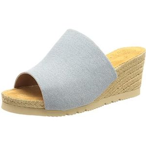 Unisa Mador_ECL Espadrillas Sandaal met sleehak voor dames, Lichte jeans, 37 EU