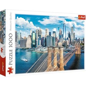 Trefl - Brooklyn Bridge, New York, USA - 1000 Stukjes Puzzel - Stadsgezicht, Wolkenkrabbers, doe-het-zelf puzzel, Creatief vermaak, Klassieke Puzzels voor Volwassenen en Kinderen vanaf 12 jaar