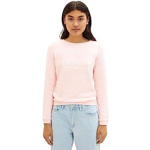 TOM TAILOR Denim Damestrui met logo-print en plooitmouwen, 14557 - Light Engels Rose, M