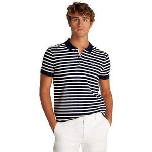 Tommy Jeans Heren TJM SLIM PLACKET POLO EXT S/S Polo, Blauw, XXL, Blauw (Donker Nacht Marine/Ecru), XXL