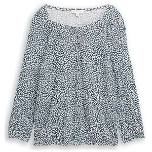 TOM TAILOR T-shirt voor dames, 38993 - Organic Petrol Dot, XXL