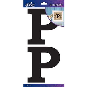 Sticko Basic Zwart Monogram Stickers-P, andere, Multi kleuren, 0.25x11.43x22.22 cm