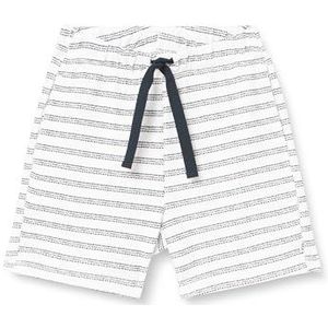 Müsli by Green Cotton Stripe Shorts voor jongens, Balsem Cream/Night Blue, 110 cm