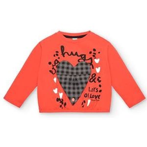 Tuc Tuc Hugs & Love, rood T-shirt met geruit hart en boodschap voor meisjes, uit de Cartoon Calling-collectie, maat 7 jaar